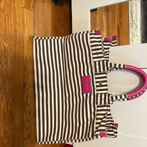 Henri Bendel canvas tote with waterproof lining